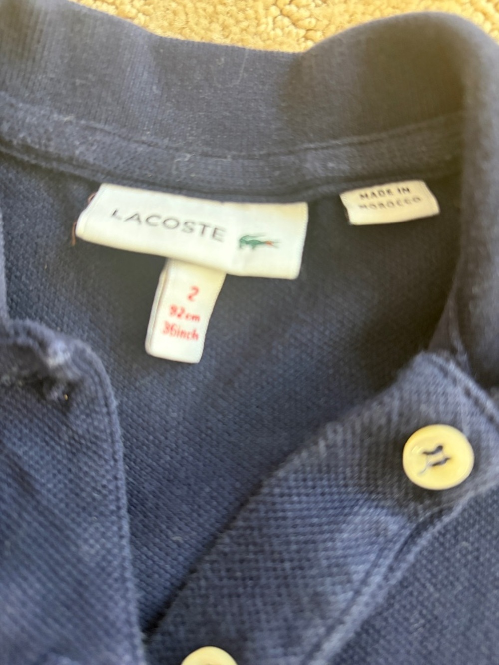 Lacoste Kids Navy Blue Polo Dress with Crocodile Logo - Picture 2 of 3